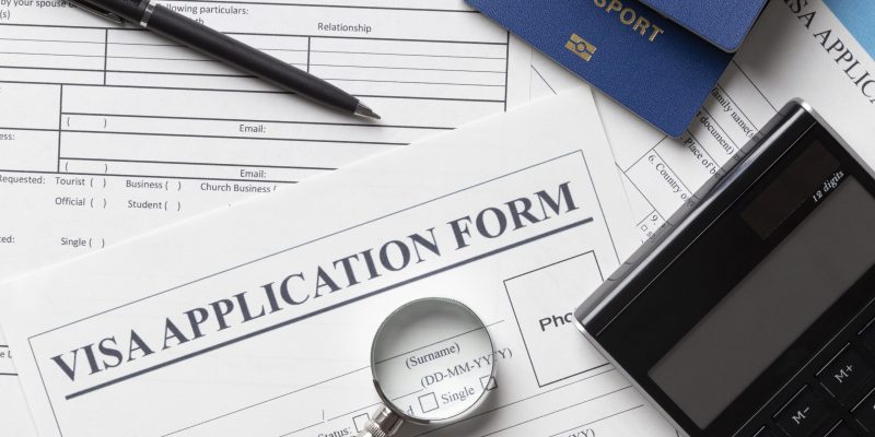 top-view-visa-application-arrangement